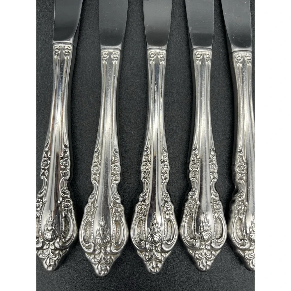 Dinner knife Set Brahms Stainless Distinction Plus By Oneida Silver 6 Pieces